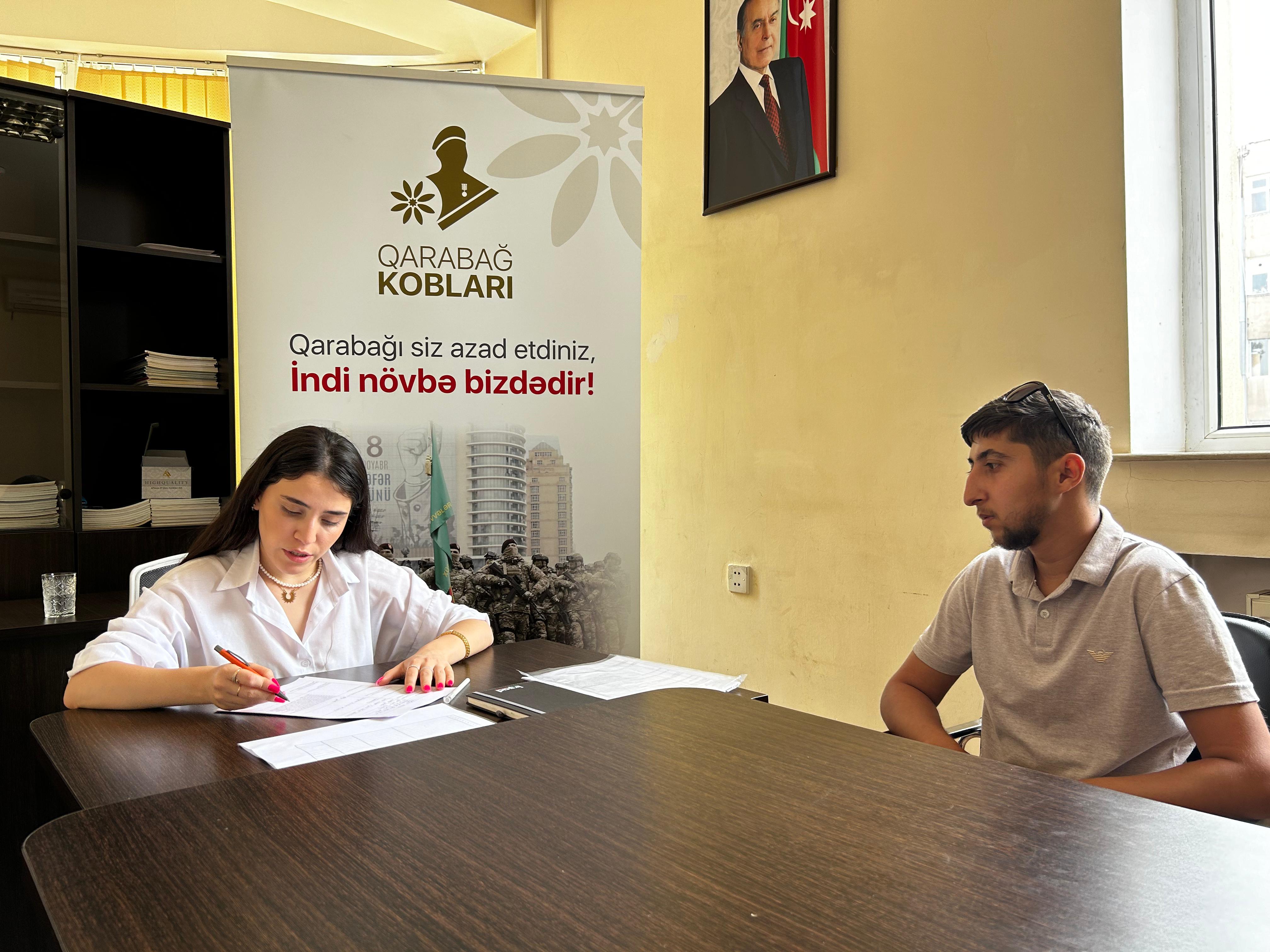 Qarabağ KOB-ları 2024 proqramına cəlb olunacaq şəxslərin Gəncə şəhərində seçimlərinə başlanılıb.