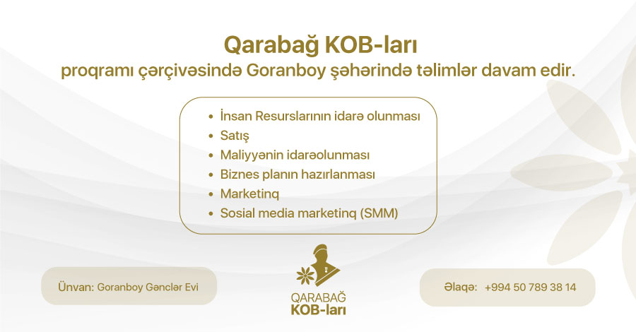 Qarabağ KOB-ları proqramı çərçivəsində Goranboy şəhərində təlimlərə start verilir