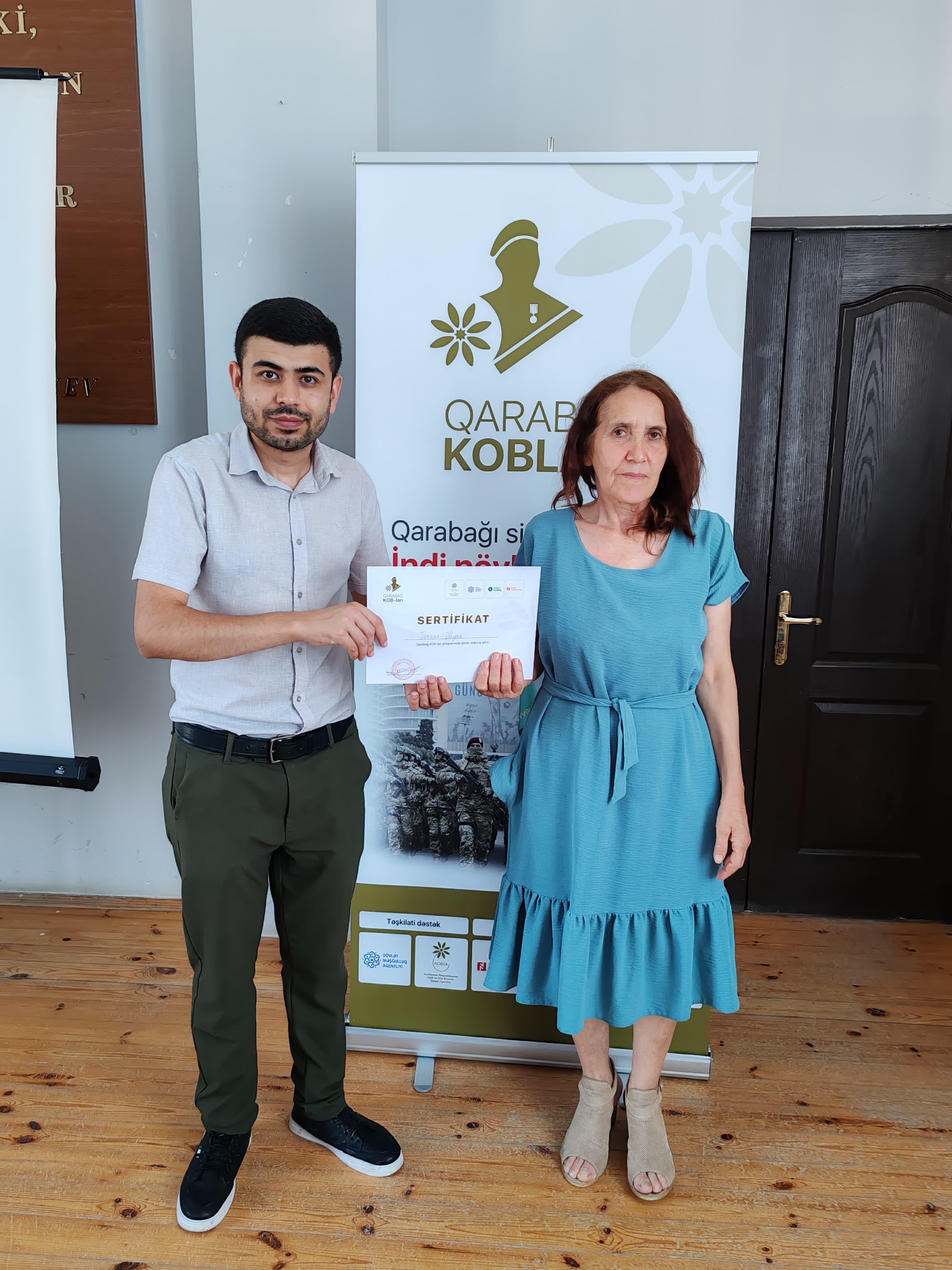 Goranboy şəhərində keçirilən təlimlərin iştirakçıları sertifikatlarla təltif olunub.
