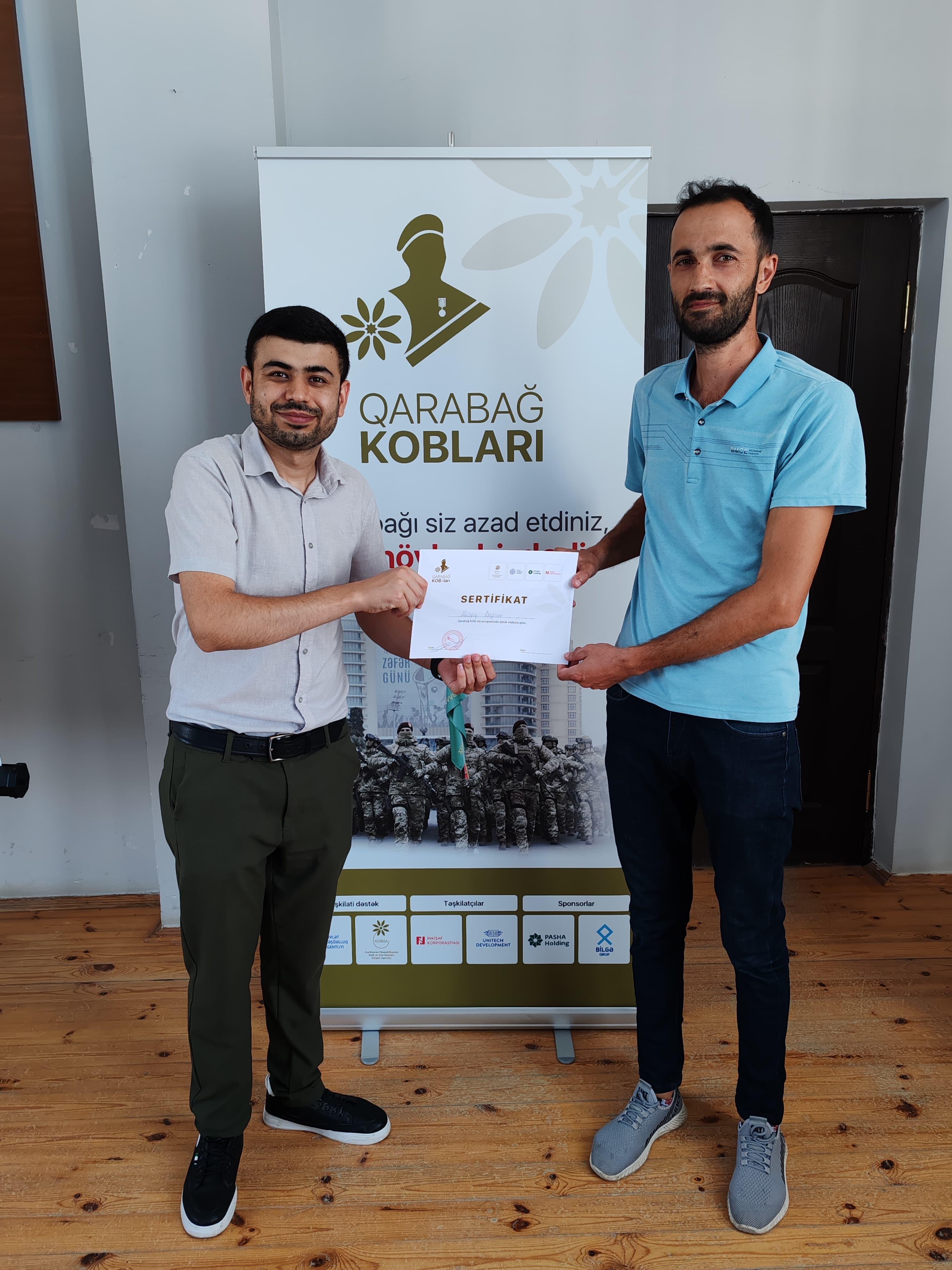 Goranboy şəhərində keçirilən təlimlərin iştirakçıları sertifikatlarla təltif olunub.