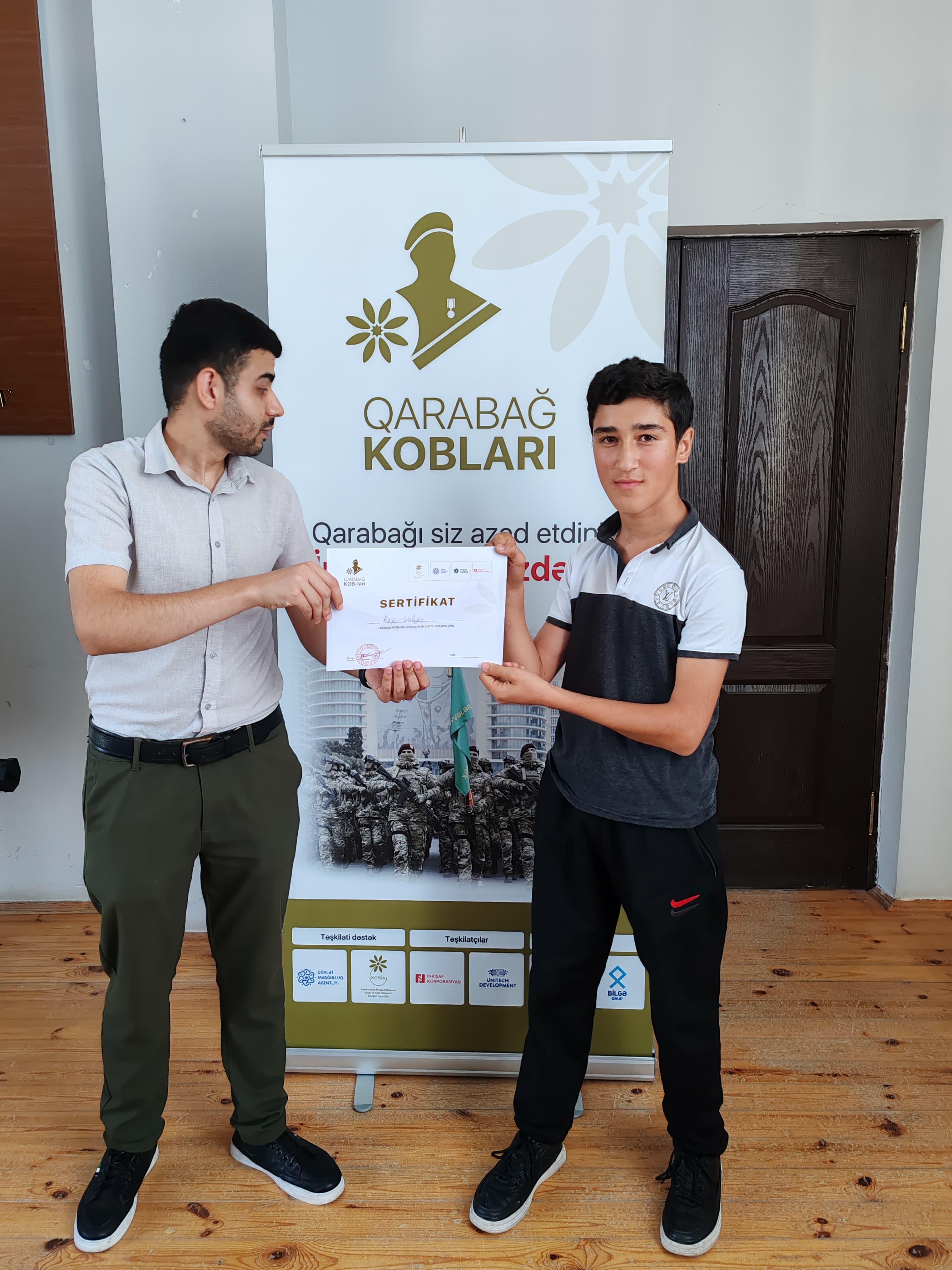 Goranboy şəhərində keçirilən təlimlərin iştirakçıları sertifikatlarla təltif olunub.