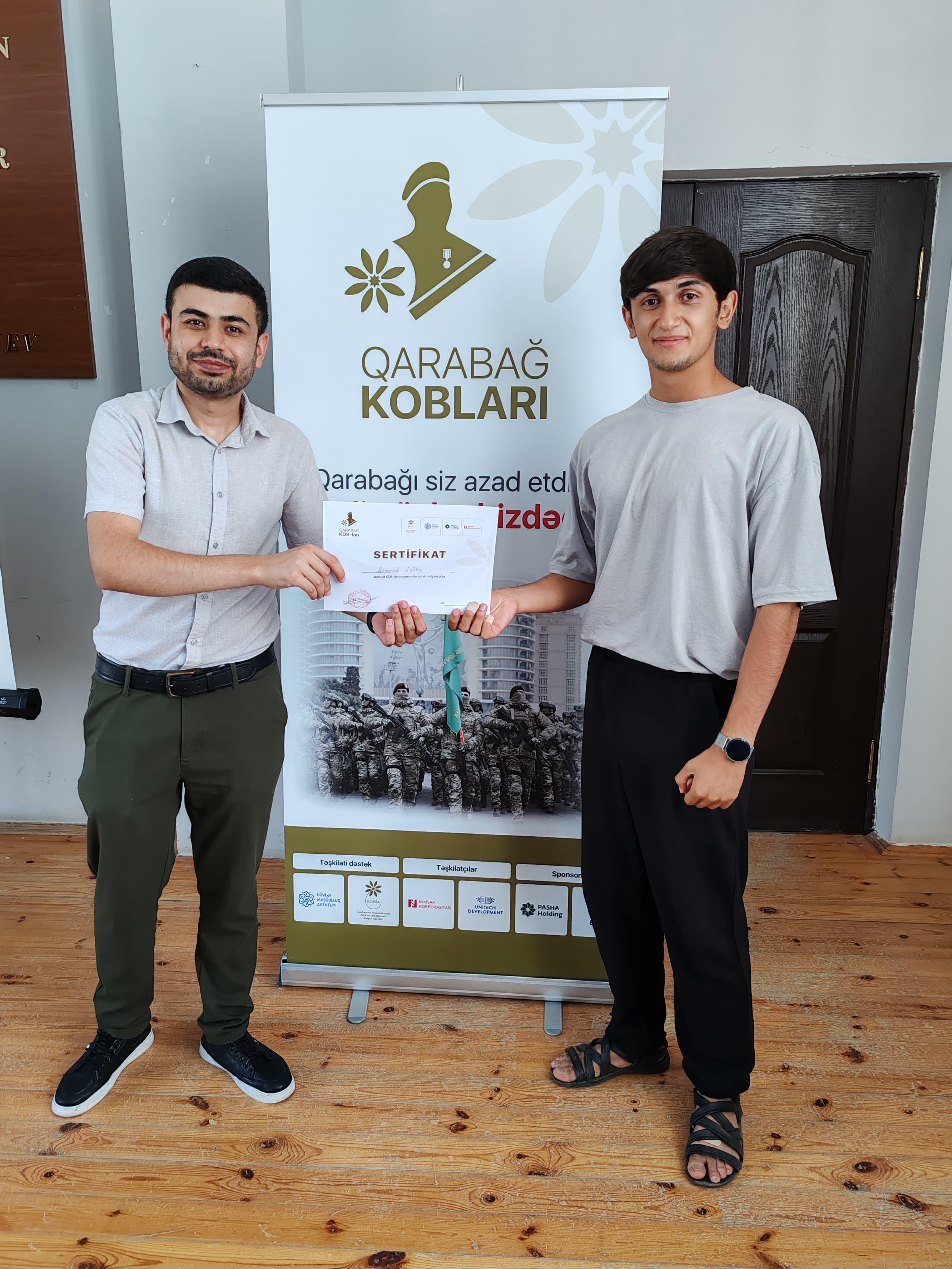 Goranboy şəhərində keçirilən təlimlərin iştirakçıları sertifikatlarla təltif olunub.