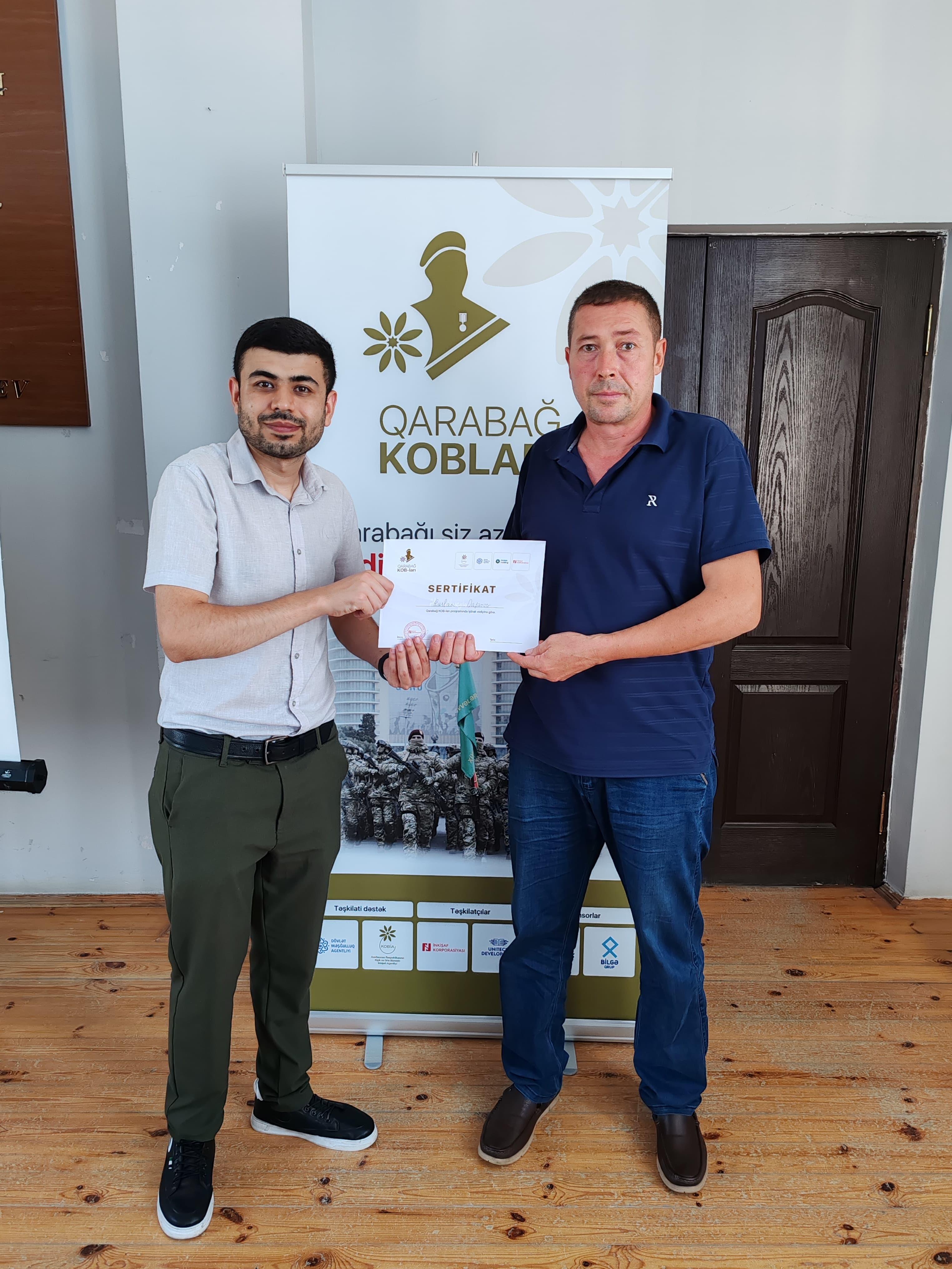 Goranboy şəhərində keçirilən təlimlərin iştirakçıları sertifikatlarla təltif olunub.