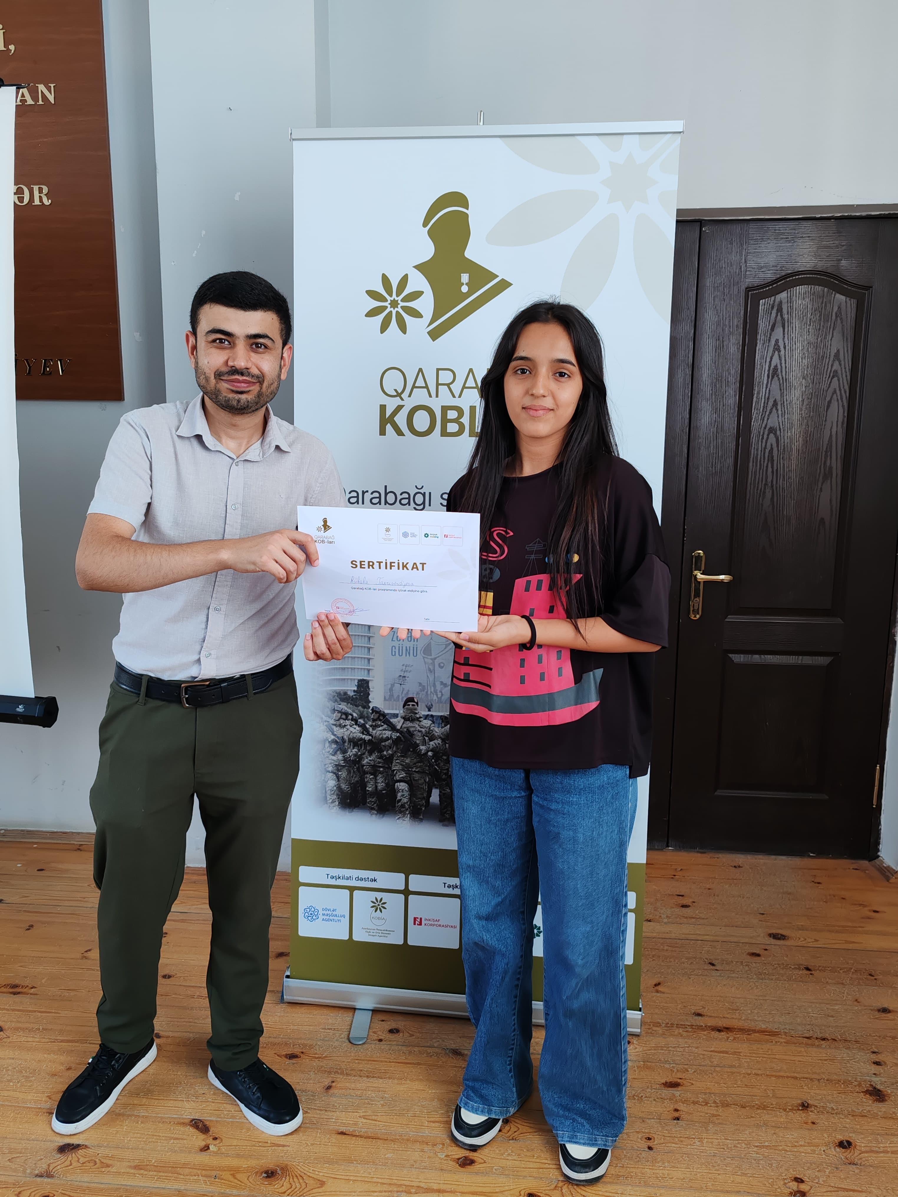 Goranboy şəhərində keçirilən təlimlərin iştirakçıları sertifikatlarla təltif olunub.