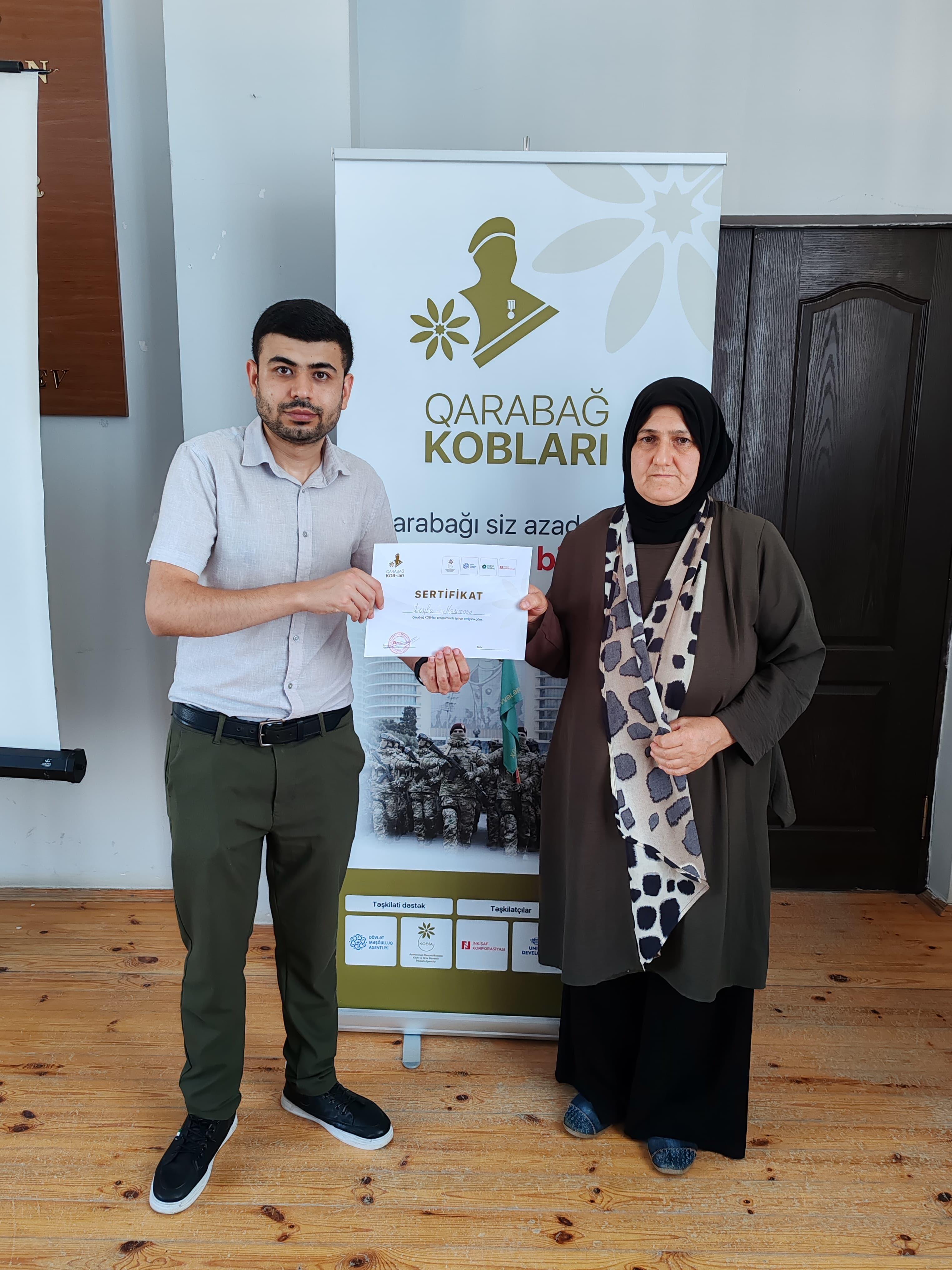 Goranboy şəhərində keçirilən təlimlərin iştirakçıları sertifikatlarla təltif olunub.