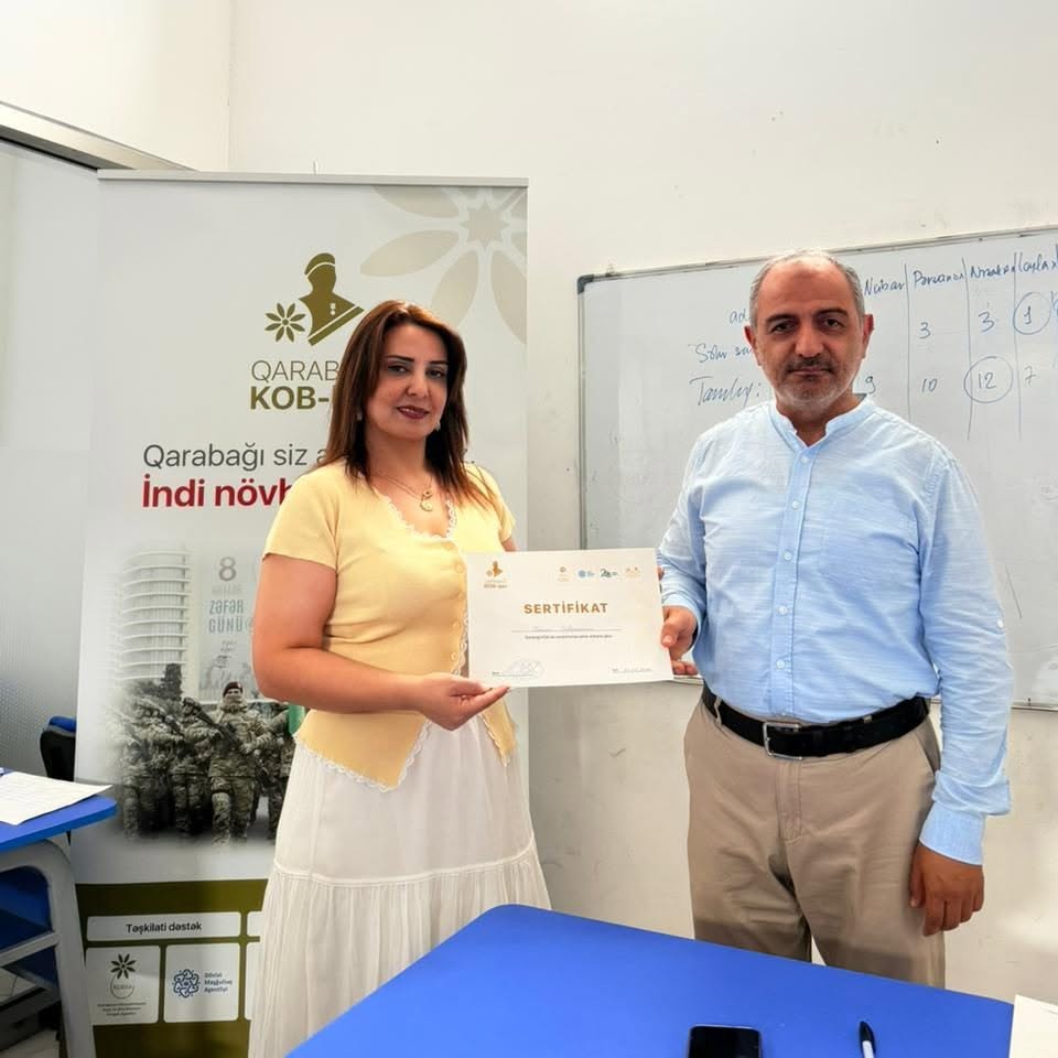 Qarabağ KOB-ları layihəsi çərçivəsində Abşeron rayonu üzrə cəlb olunan namizədlər üçün “Biznes planının hazırlanması” mövzusunda təlim keçirilib
